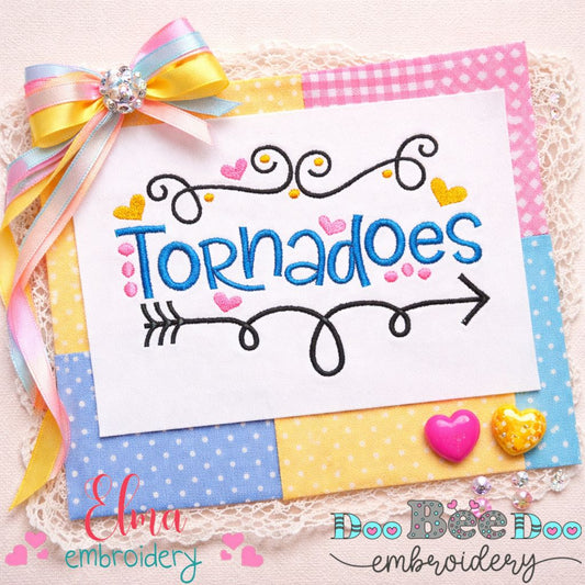 Tornadoes Arrows Hearts - Satin Stitch - Machine Embroidery Design