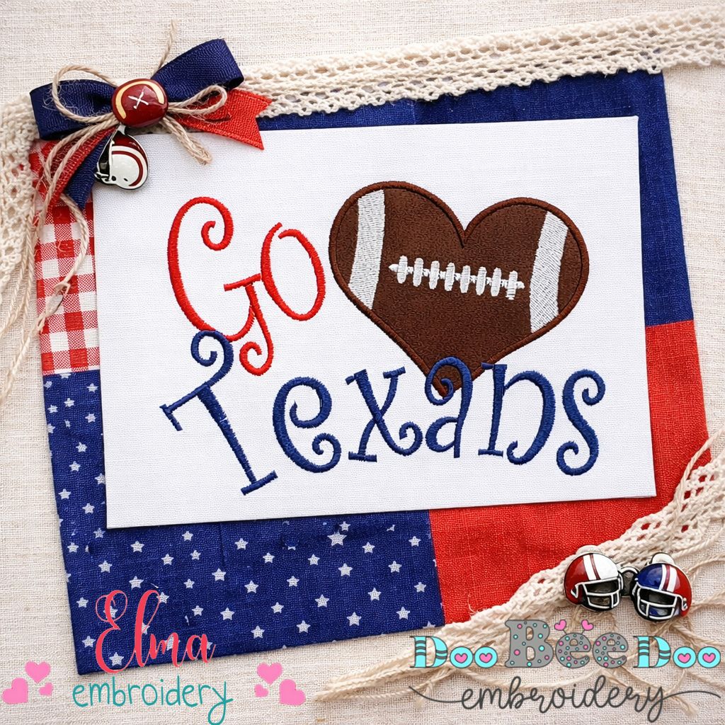 Go Texans - Appliqué – Machine Embroidery Design