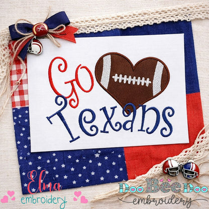 Go Texans - Appliqué – Machine Embroidery Design
