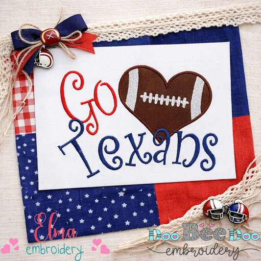 Go Texans - Appliqué – Machine Embroidery Design
