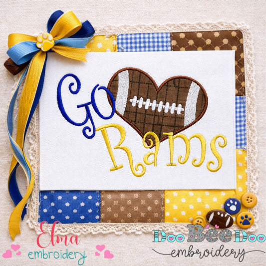 Go Rams – Appliqué – Machine Embroidery Design