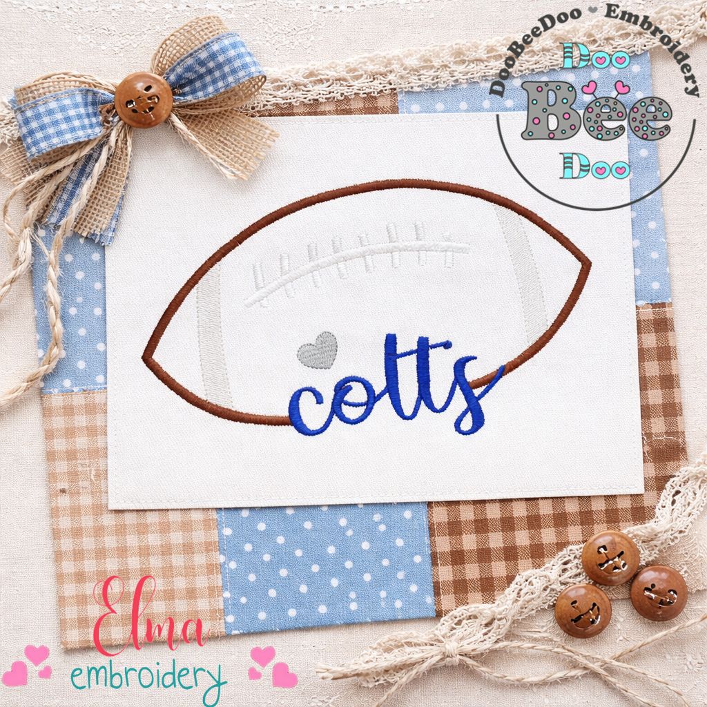 Colts Football - Satin Stitch – Machine Embroidery Design