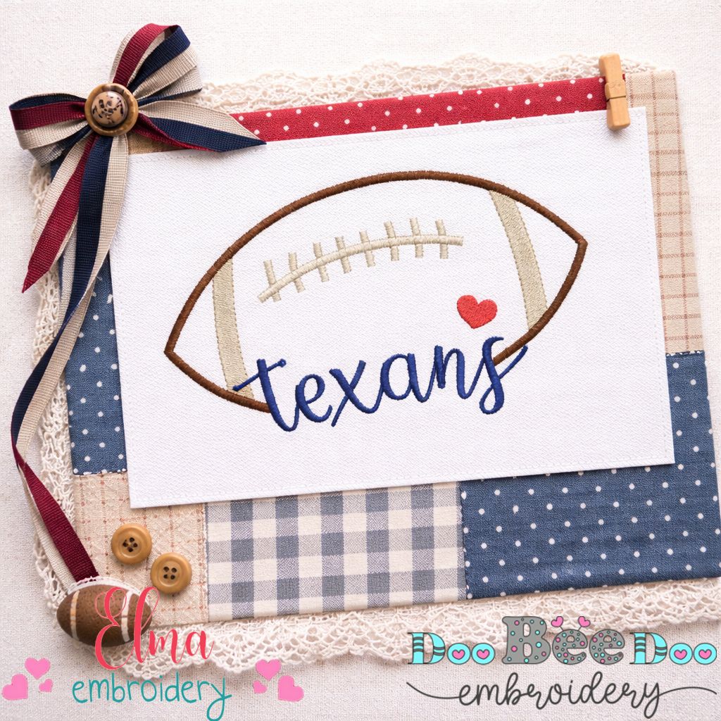 Texans Football Satin Stitch – Machine Embroidery Design
