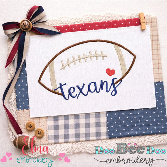 Texans Football Satin Stitch – Machine Embroidery Design