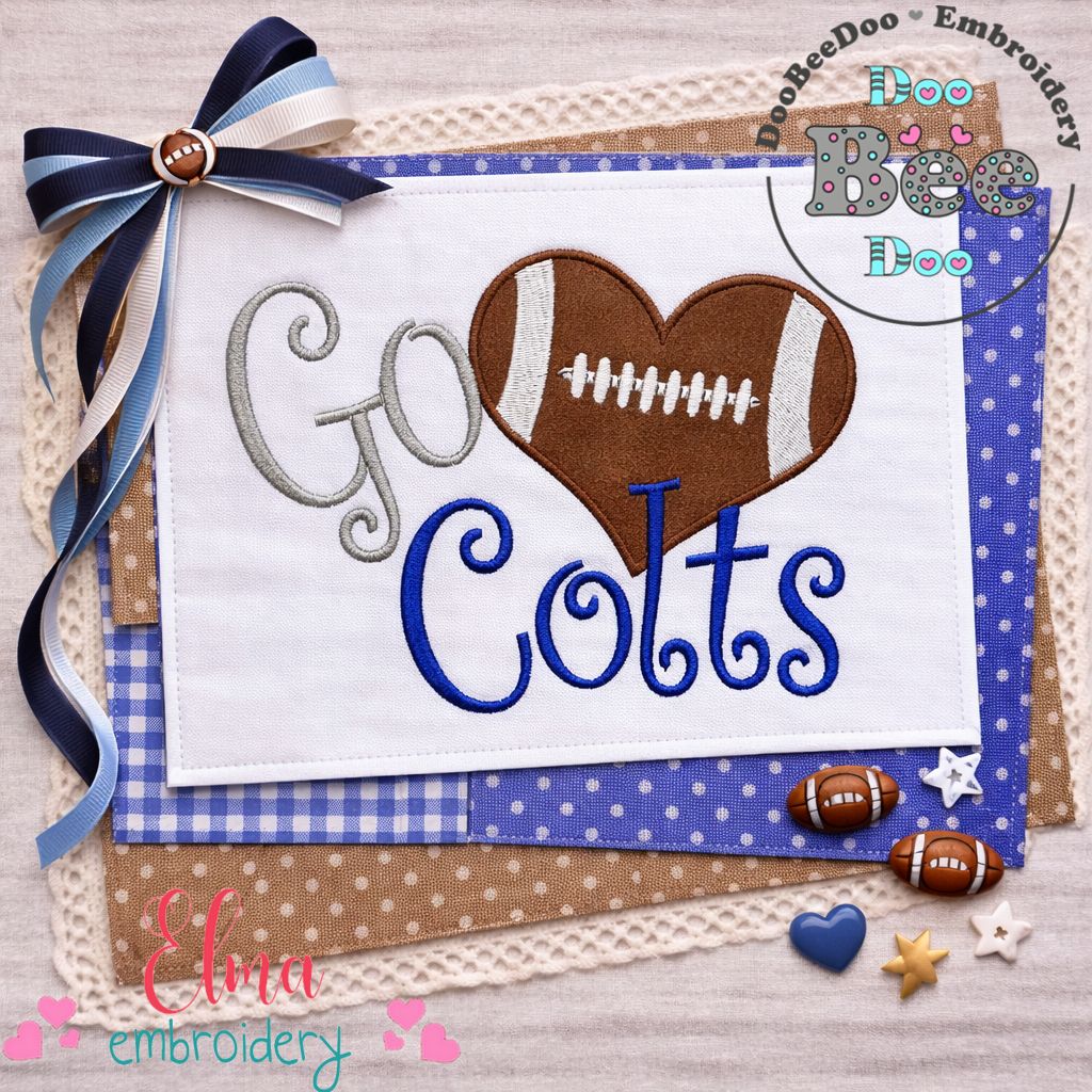 Go Colts - Appliqué – Machine Embroidery Design