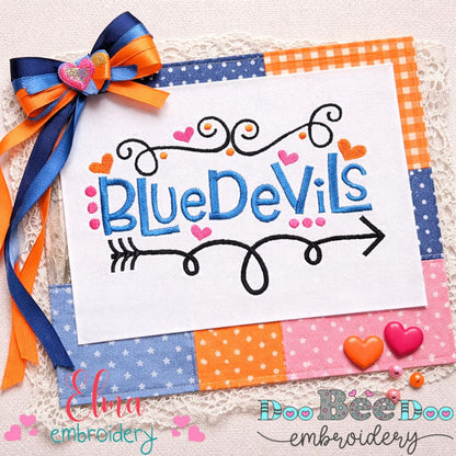 Blue Devils Fun Arrows - Satin Stitch - Machine Embroidery Design
