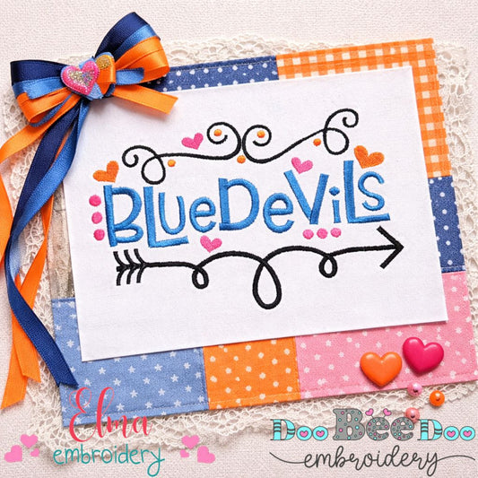 Blue Devils Fun Arrows - Satin Stitch - Machine Embroidery Design