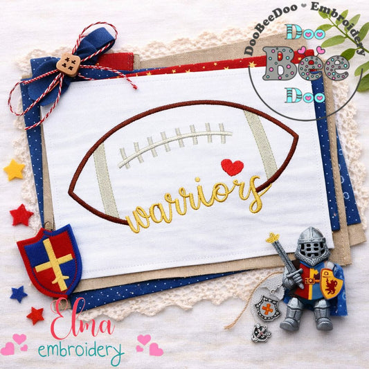 Warriors Football Script - Satin Stitch – Machine Embroidery Design