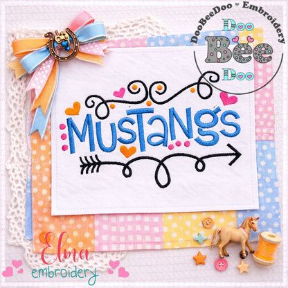 Mustangs Fun Arrows - Satin Stitch - Machine Embroidery Design
