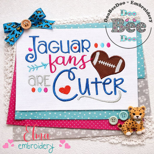 Jaguar Fans Are Cuter - Appliqué - Machine Embroidery Design
