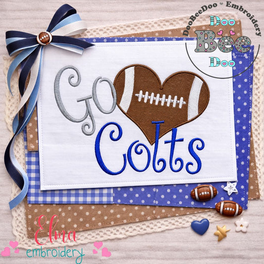 Go Colts - Fill Stitch – Machine Embroidery Design