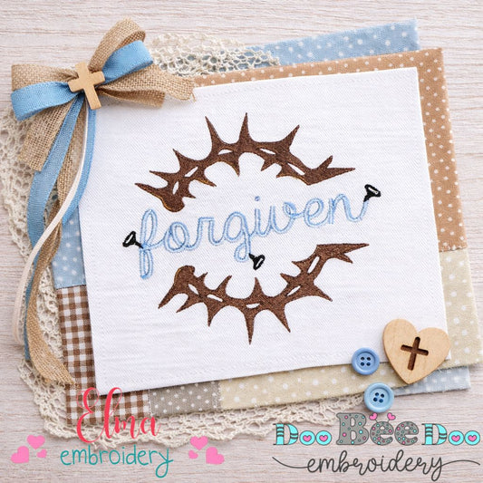Forgiven Crown of Thorns - Satin Stitch - Machine Embroidery Design