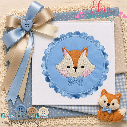 Little Fox Portrait - Appliqué - Machine Embroidery Design