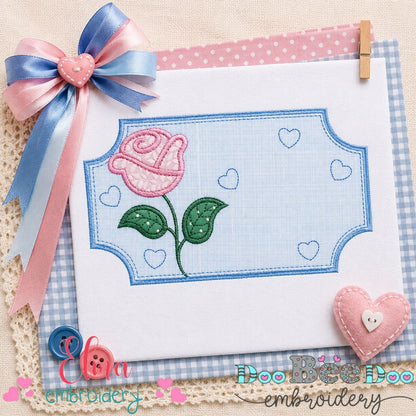 Rose Frame Applique – Machine Embroidery Design