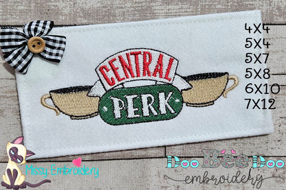 Central Coffee Shop Logo - Fill Stitch - Machine Embroidery Design