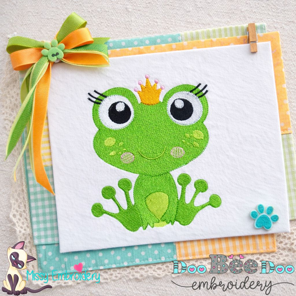 Princess Frog – Fill Stitch – Machine Embroidery Design