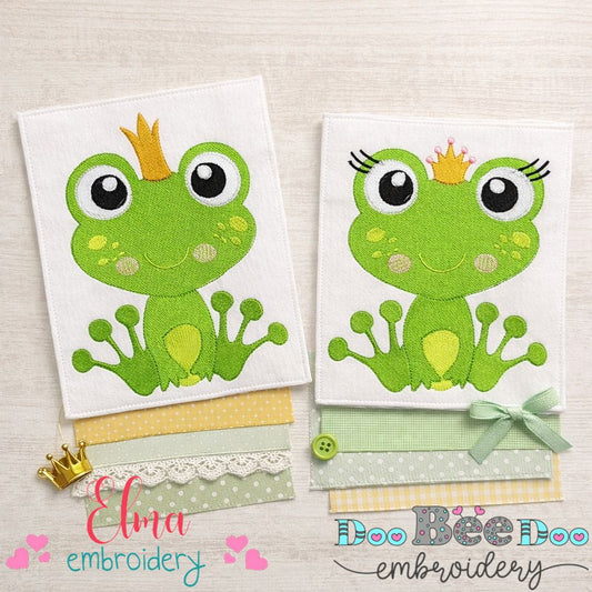 Princess & Prince Frog – Fill Stitch – Machine Embroidery Design