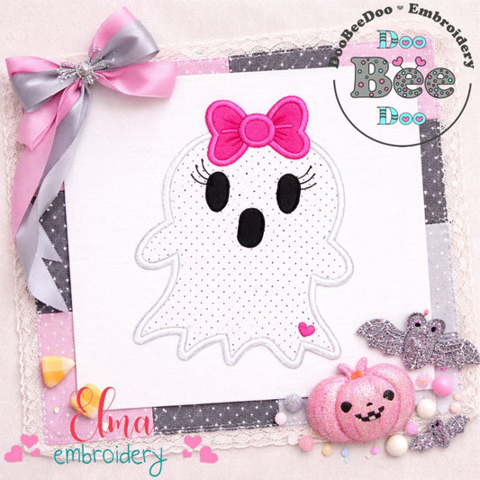 Cute Ghost Girl – Appliqué – Machine Embroidery Design