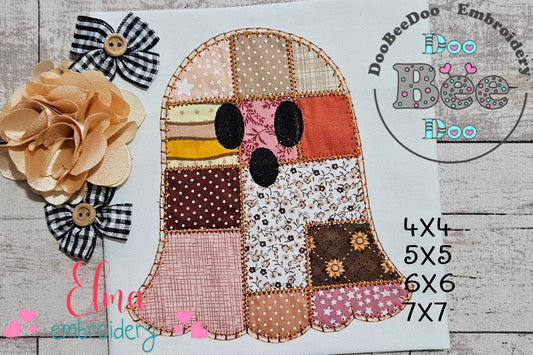 Sweet Patchwork Ghost – Applique – Machine Embroidery Design