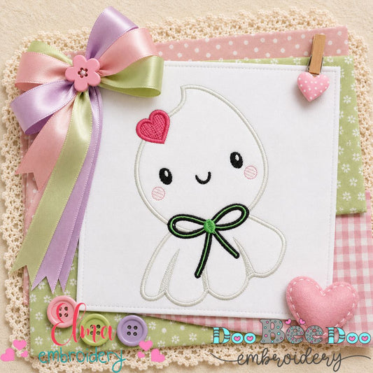 Sweet Ghost Girl - Appliqué - Machine Embroidery Design