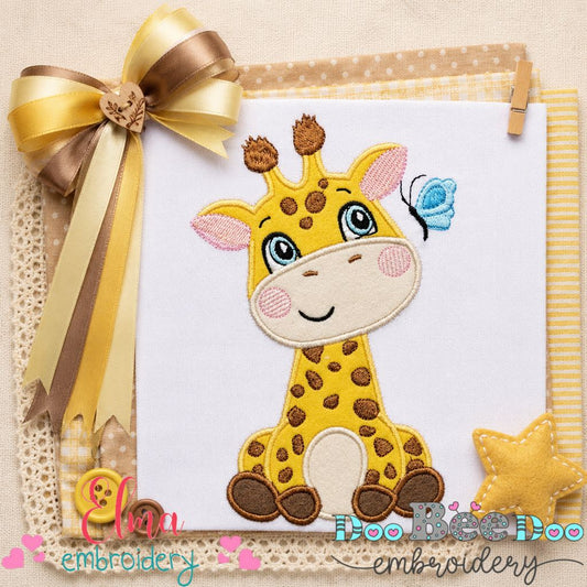 Sweet Baby Giraffe - Appliqué - Machine Embroidery Design