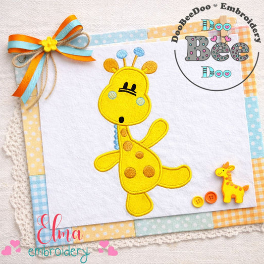 Funny Little Giraffe - Appliqué - Machine Embroidery Design
