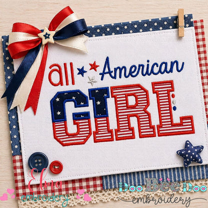 All American Girl – Appliqué – Machine Embroidery Design