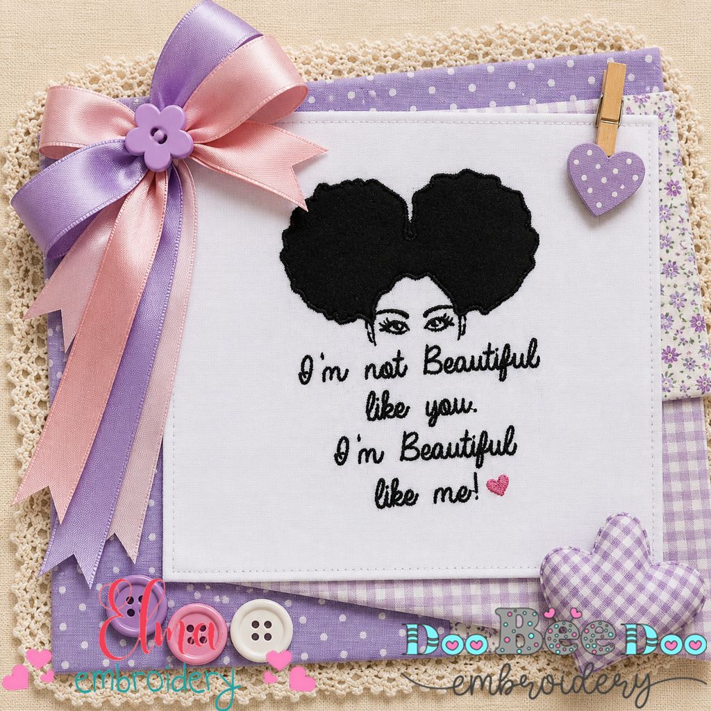 Confident Woman Quote - Applique - Machine Embroidery Design