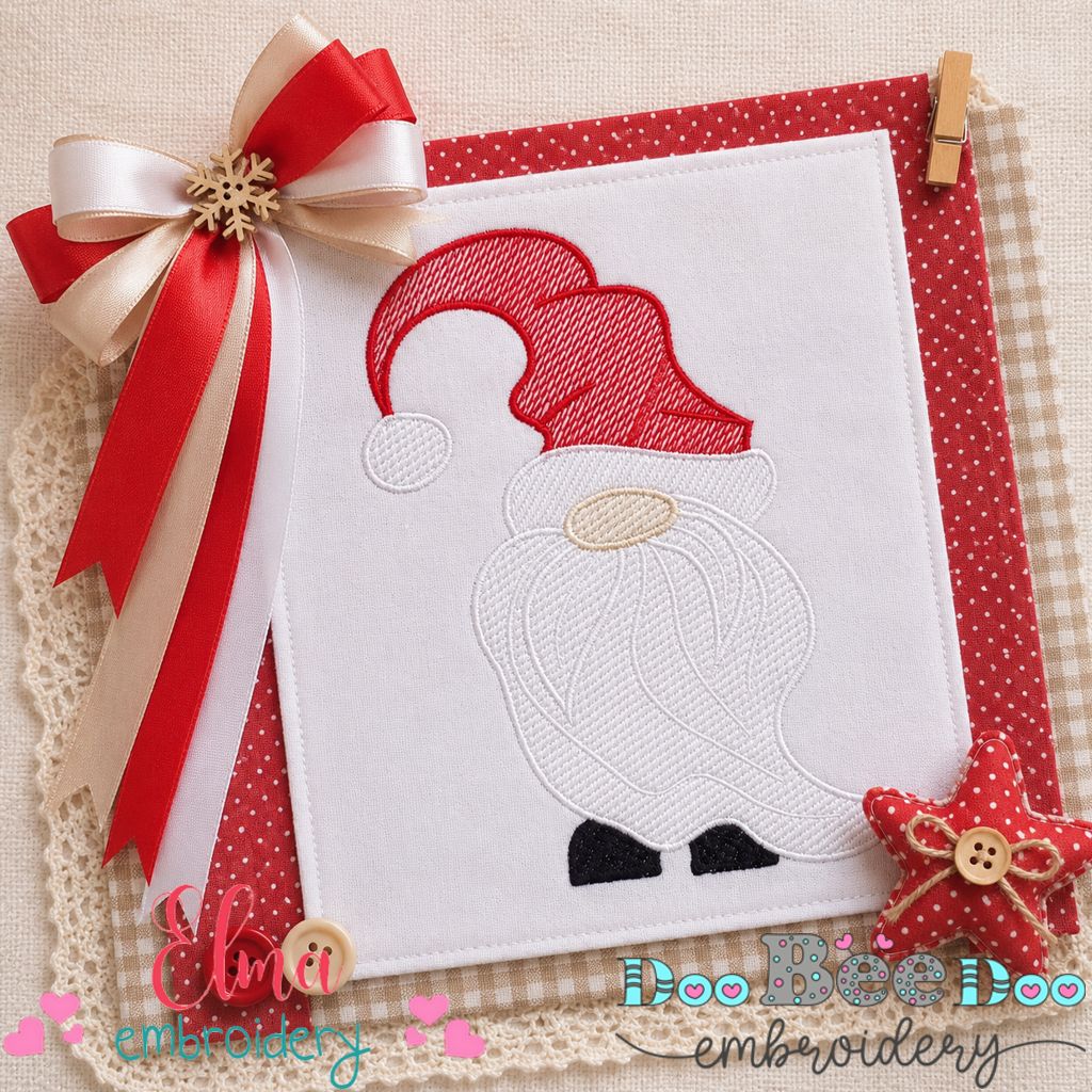 Nordic Christmas Gnome - Sketch Stitch - Machine Embroidery Design