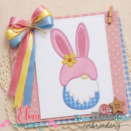 Easter Bunny Gnome - Applique - Machine Embroidery Design