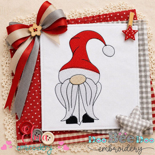 Cozy Christmas Gnome - Fill Stitch - Machine Embroidery Design
