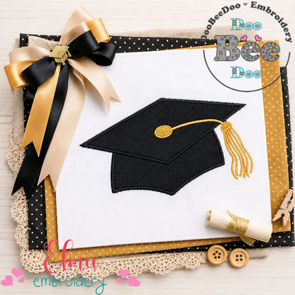 Graduation Cap - Appliqué- Machine Embroidery Design