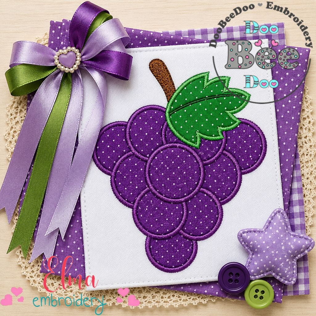 Sweet Grapes - Appliqué – Machine Embroidery Design