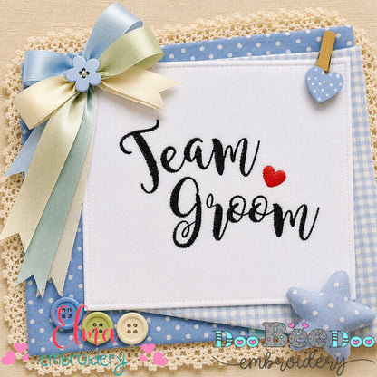 Team Groom - Satin Stitch - Machine Embroidery Design
