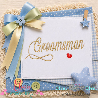 Elegant Groomsman - Satin Stitch - Machine Embroidery Design