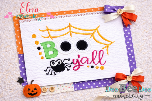 Boo Y’all – Appliqué – Machine Embroidery Design