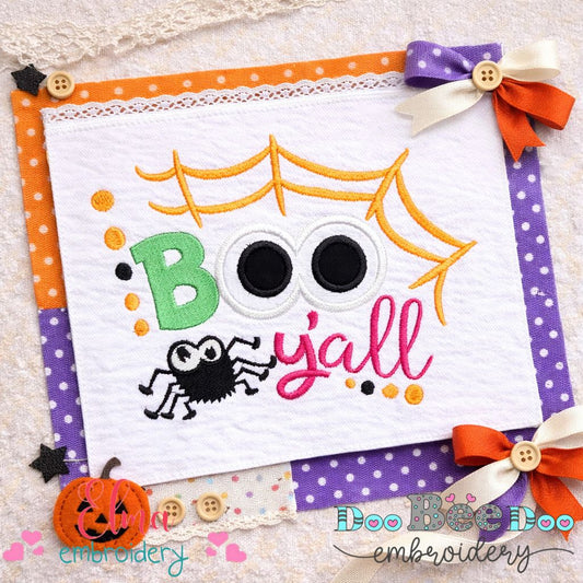 Boo Y’all – Appliqué – Machine Embroidery Design