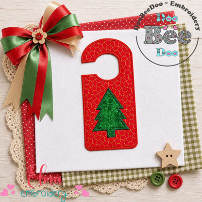 Festive Christmas Tree Door Hanger - Appliqué – Machine Embroidery Design
