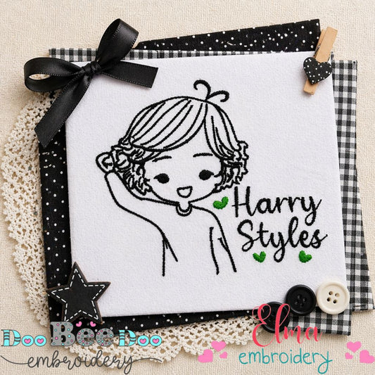 Cute Baby Harry Styles - Satin Stitch - Machine Embroidery Design