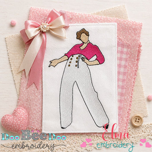 Playful Pop Star Pose Harry Styles - Fill Stitch – Machine Embroidery Design