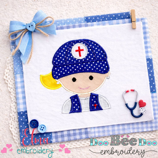 Healthcare Professional Girl - Appliqué – Machine Embroidery Design