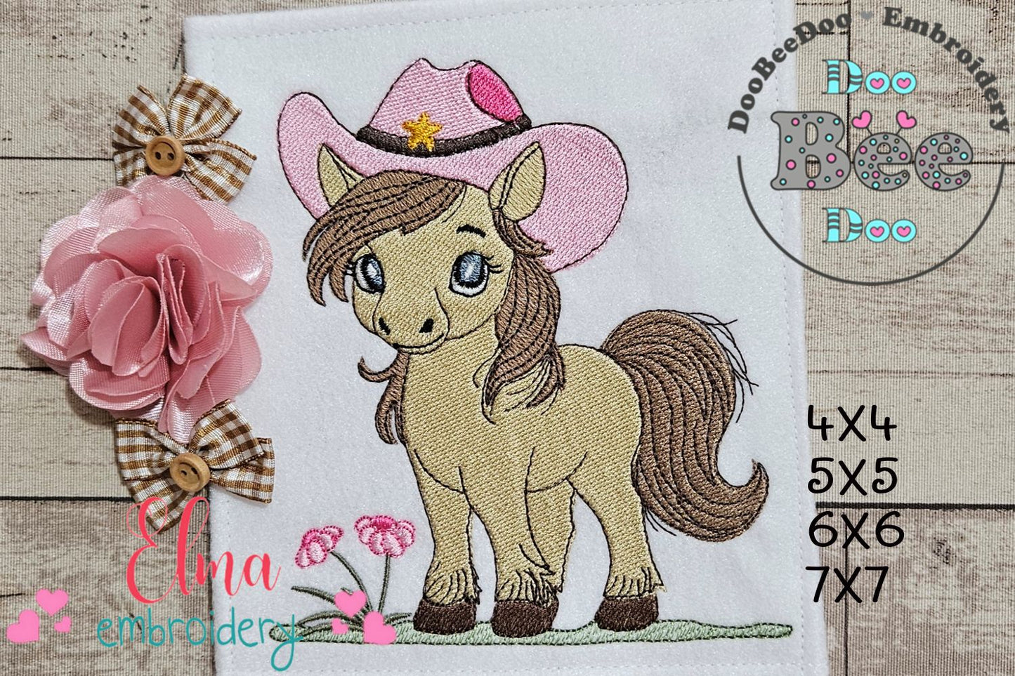 Cowgirl Pony Sweetheart – Fill Stitch – Machine Embroidery Design