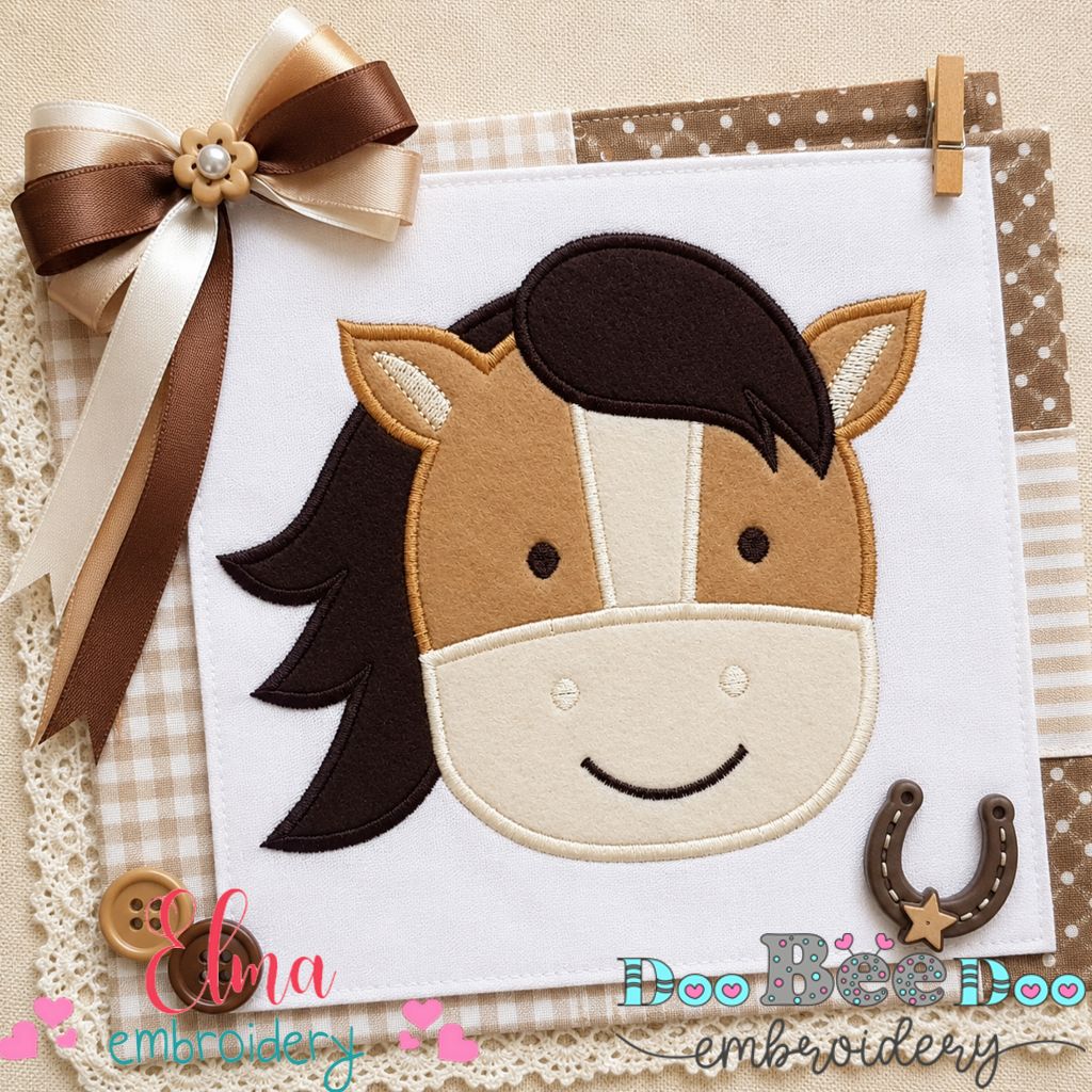Farmhouse Horse Face - Applique – Machine Embroidery Design