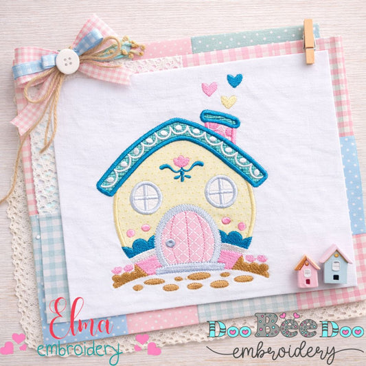 Sweet Little Fairy House - Appliqué - Machine Embroidery Design