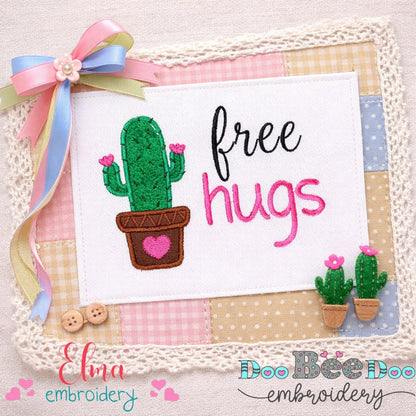 Free Hugs – Appliqué – Machine Embroidery Design