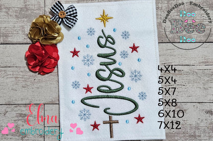 Blessed Christmas Sparkle – satin stitch – Machine Embroidery Design
