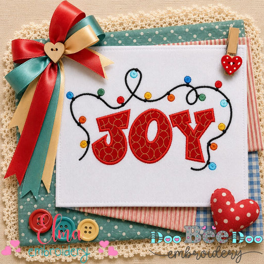 Christmas Joy Lights - Appliqué - Machine Embroidery Design