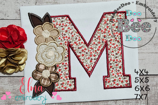M is for Meadow Blooms – Applique – Machine Embroidery Design