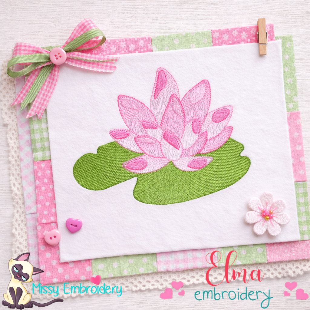 Water Lily Flower - Fill Stitch - Machine Embroidery Design