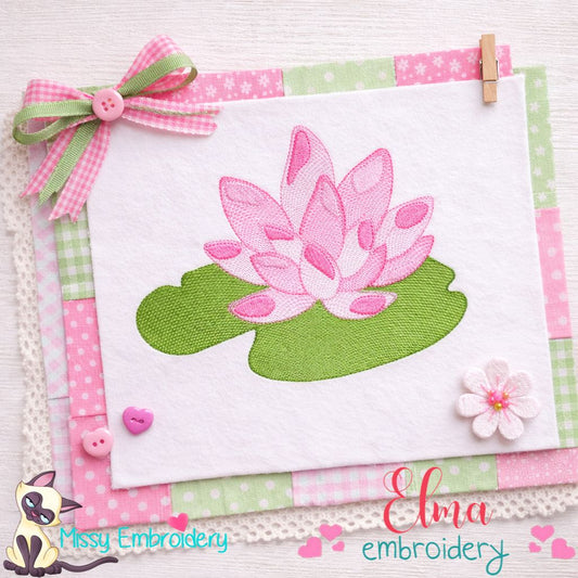 Water Lily Flower - Fill Stitch - Machine Embroidery Design